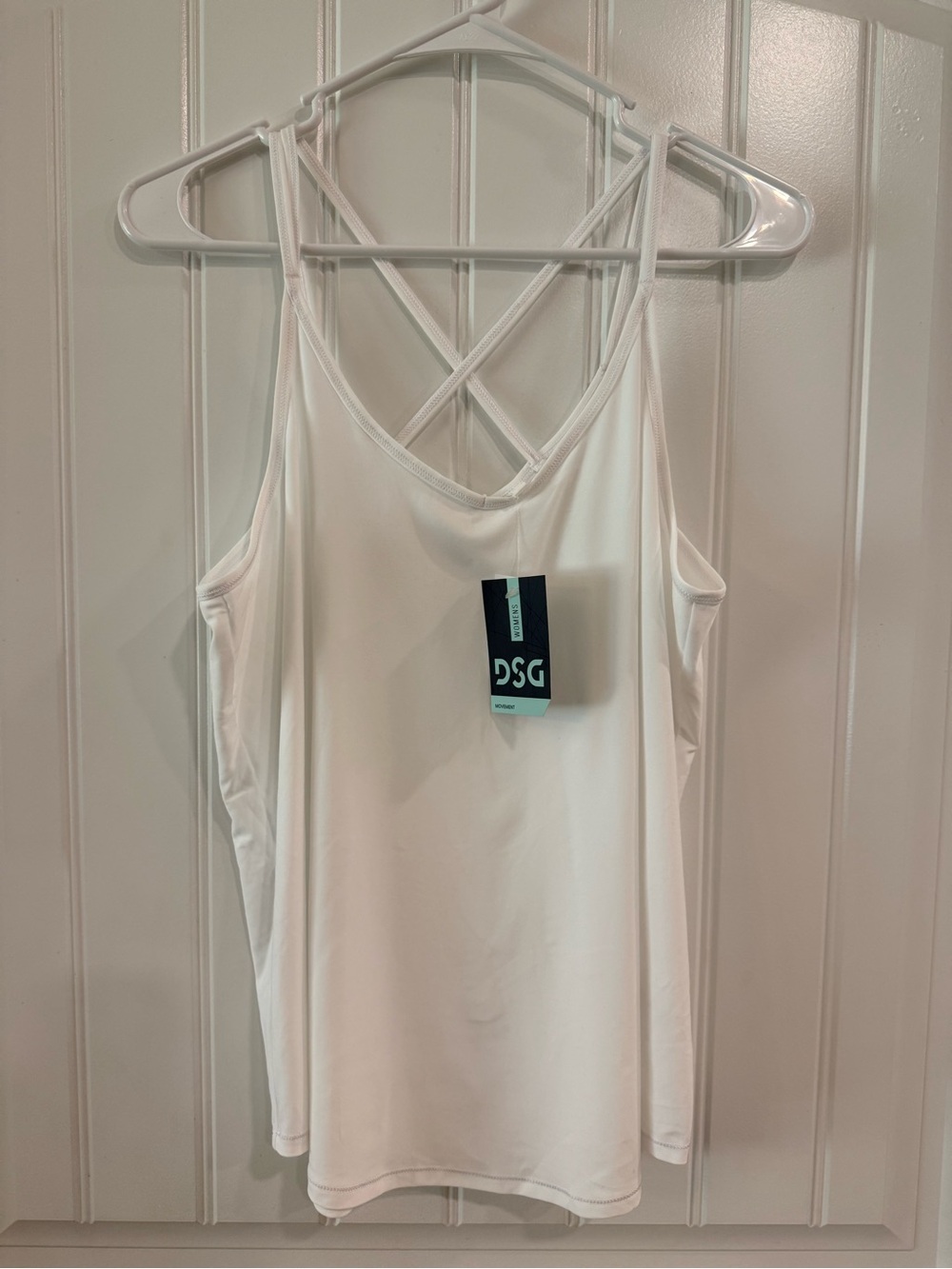 DSG White Crisscross Back Active Tank Top